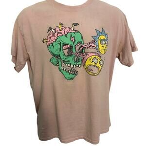 Rick and Morty Adult Swim Light Pink T-shirt. Y2K. Size Medium